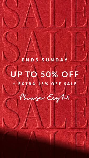 ENDS SUNDAY: EXTRA 15% OFF SALE