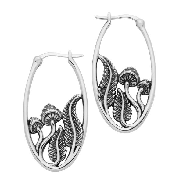 FABLE - Sterling Silver Mushroom Hoops - Earrings