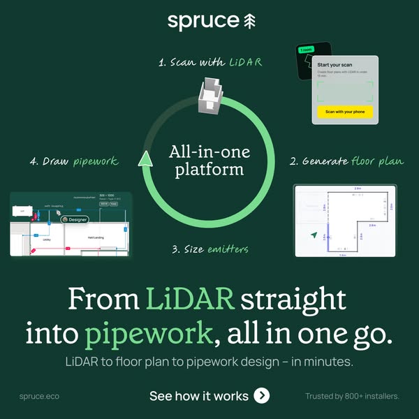 Go from a LiDAR scan to pipework drawing in minutes.