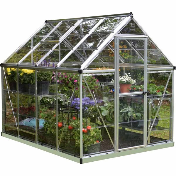 Palram Harmony Silver Aluminium 6 x 8ft Greenhouse - Palram Canopia - Wilko