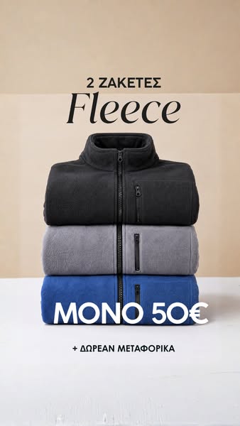 2 Ζακέτες Fleece ΜΟΝΟ 50€