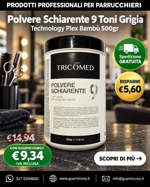Polvere Schiarente 9 Toni Grigia — TRICOMED