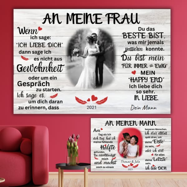 Liebes-Statement - personalisierte Leinwand