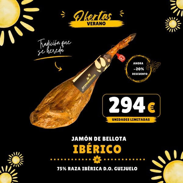 ESPECIAL VERANO Jamón de Bellota Ibérico 75% raza ibérica D.O. Guijuelo