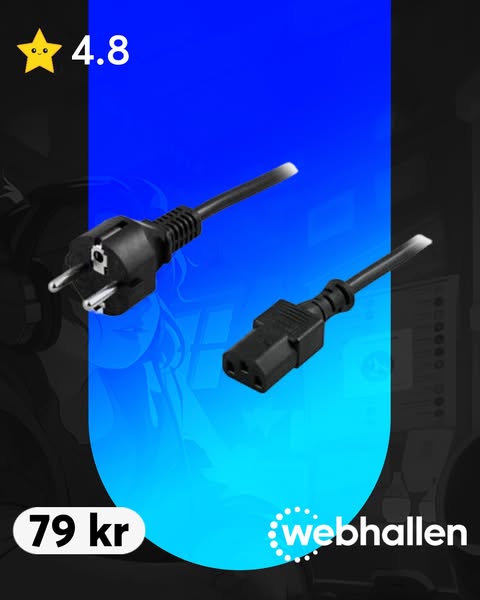 Deltaco Apparatkabel C13 - Svart / 2m