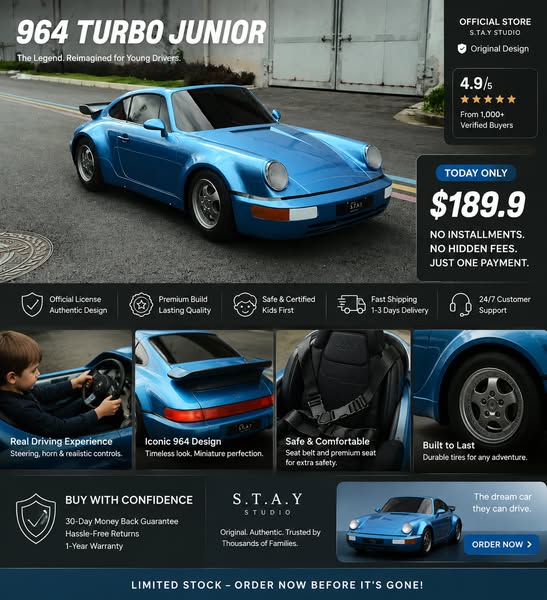 Handcrafted 964 Turbo Junior — ONLY $189.90!