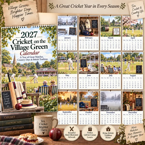 2027 Cricket Calendar｜A4 Hanging Calendar