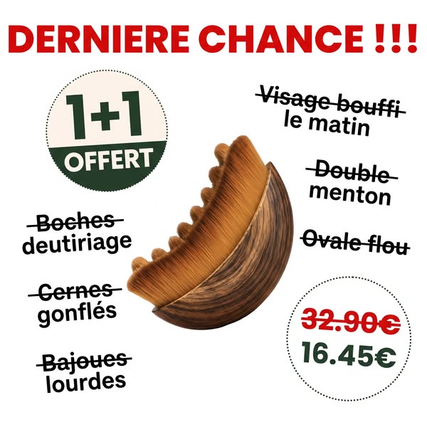 2 minutes par jour = peau plus ferme & moins de gonflements.