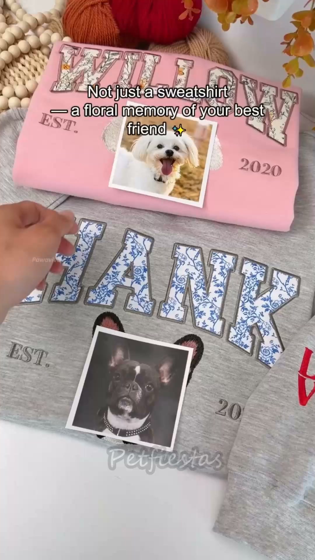 A personalized sweatshirt made for proud pet parents.