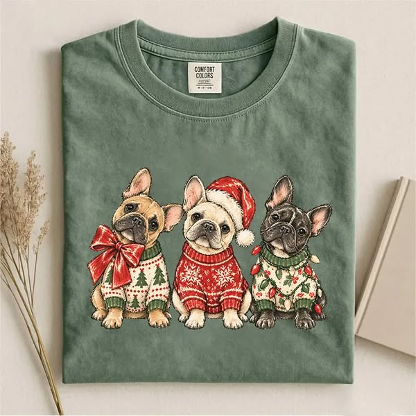 Christmas French Bulldog T-shirt