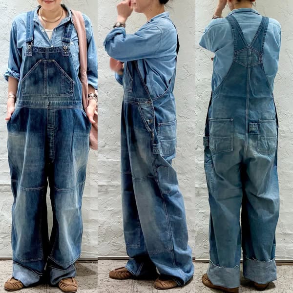 Women's Relaxed Fit Utility Denim Overalls