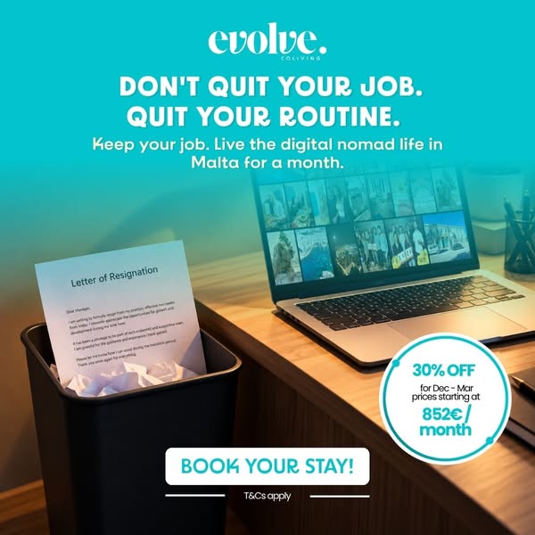 Stop the Airbnb Roulette. Join a Real Digital Nomad Community in Sunny Malta