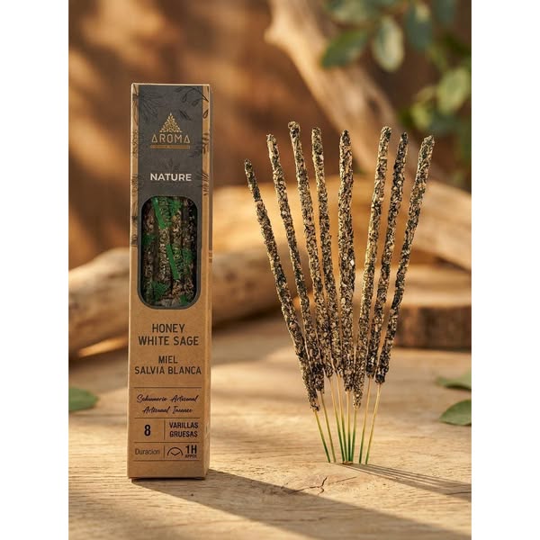 AROMA: Incienso Orgánico Nature Miel y Salvia Blanca – Calma, Dulzura y Armonía