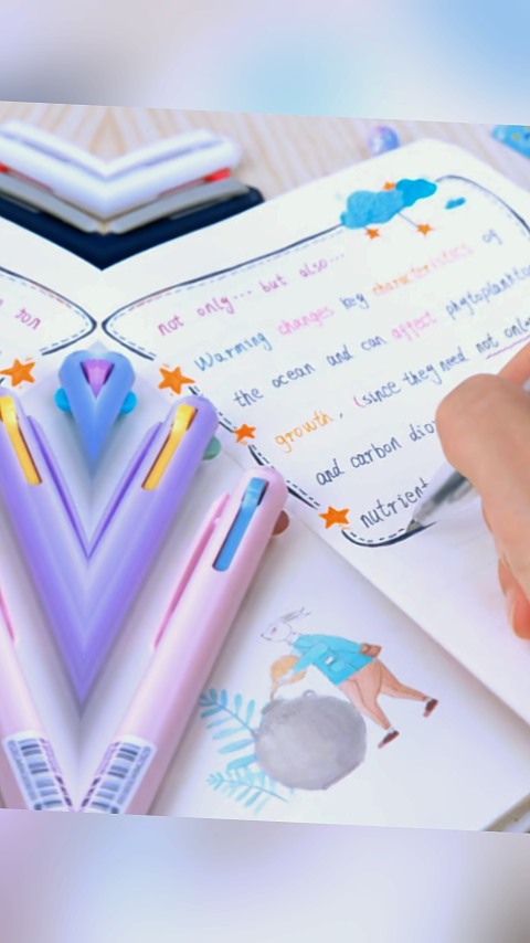 6 PCS Multicolor Pen, 3-in-1 18 Colors