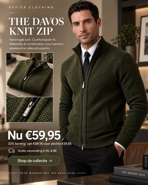 THE DAVOS KNIT ZIP | Nu €59,95