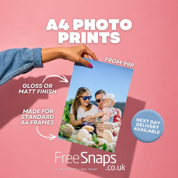 A4 Prints From 99p - Choose from Gloss or Matt.