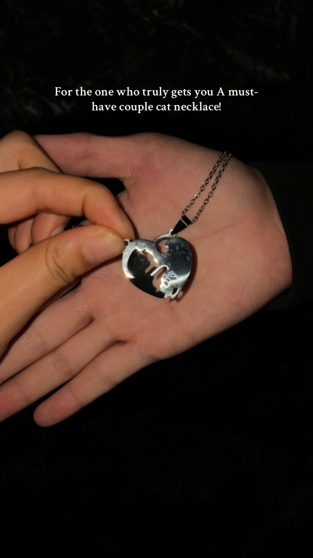 Cute Cat Matching Necklace Set With Ring
