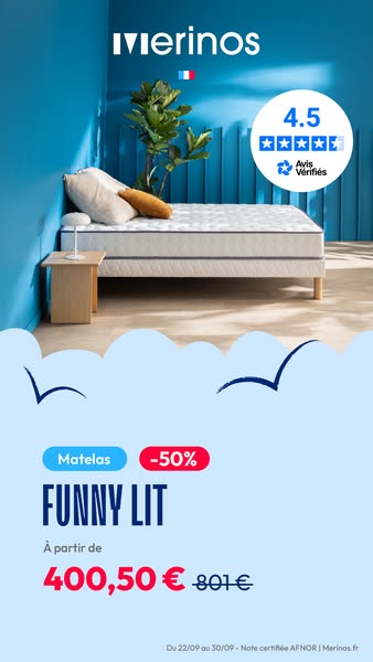 50% sur votre matelas