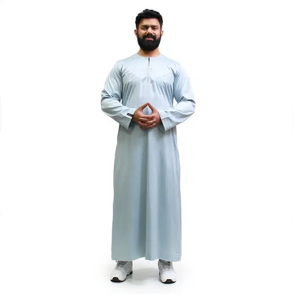 Omani Satin Thobe Light Turquoise 1501 Col 03