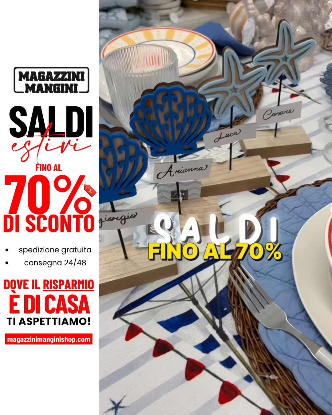 Saldi fino al 70% – Solo per pochi giorni!