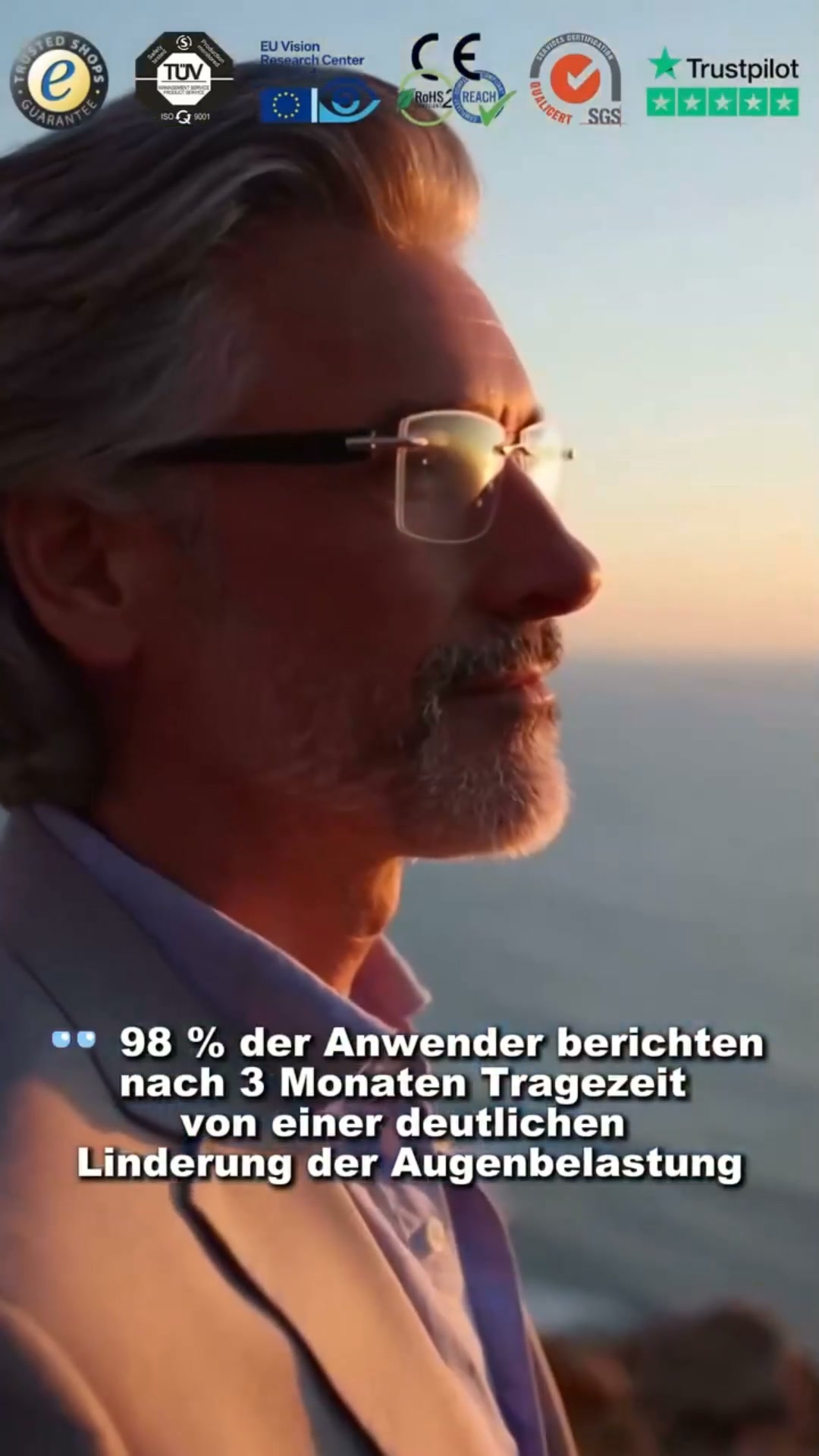 Bis zu 72% OFF! Rahmenlose Titan-Lesebrille mit Blaulicht- & UV-Schutz