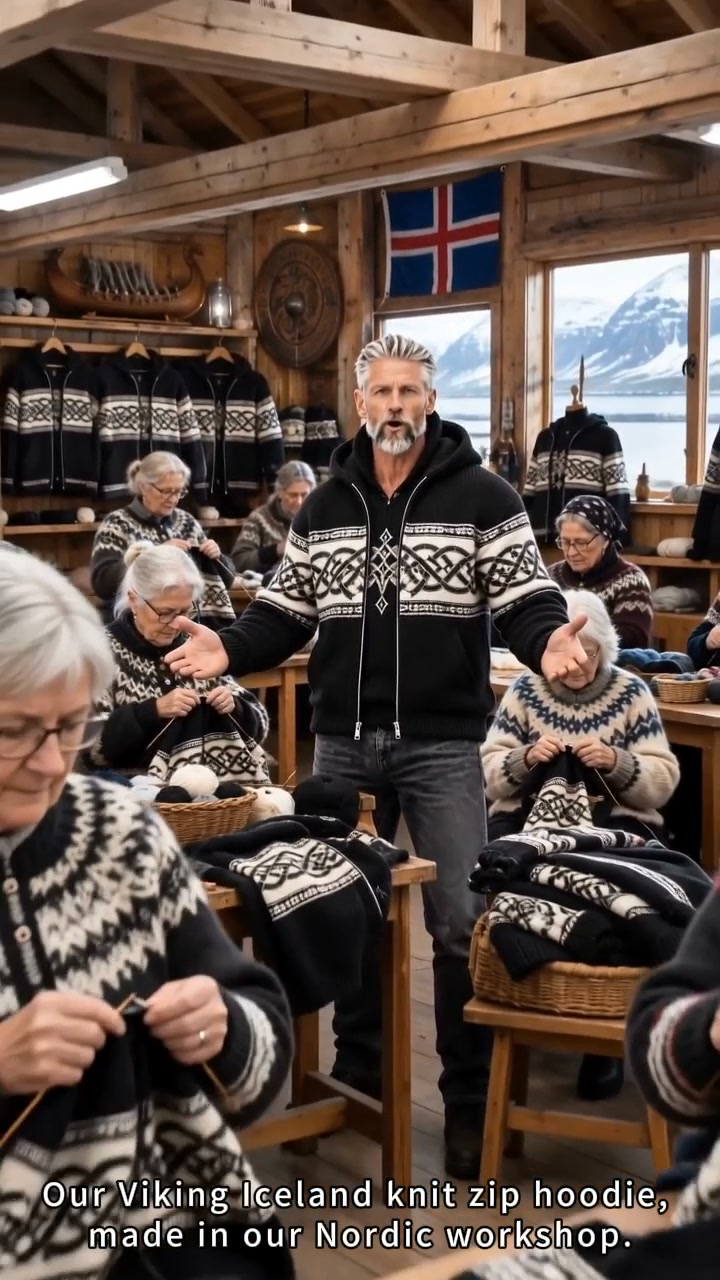 Vintage Nordic Knit Hooded Jacket | Fall & Winter Essential