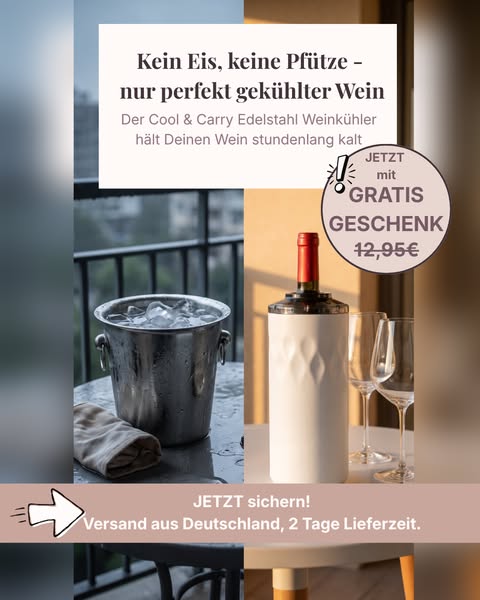 Cool & Carry | To-Go Edelstahl-Weinkühler + Geschenk