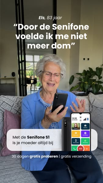 Ontdek de Senifone S1. Gemaakt voor mensen van 70 en ouder.