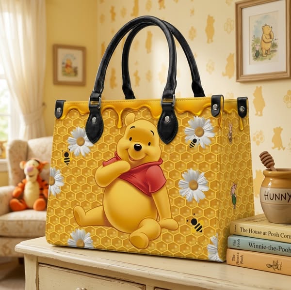 Winnie-the-Pooh Daisy Honeycomb Dripping Honey Leather HandBag – YOF - Draconer