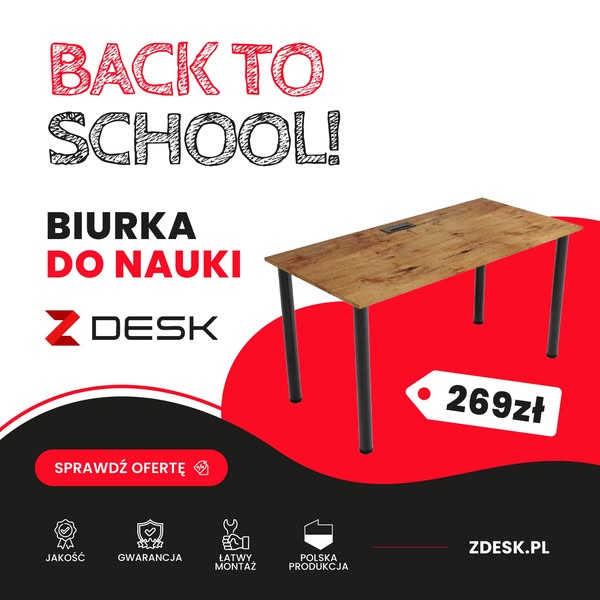 Wygodne biurko do nauki