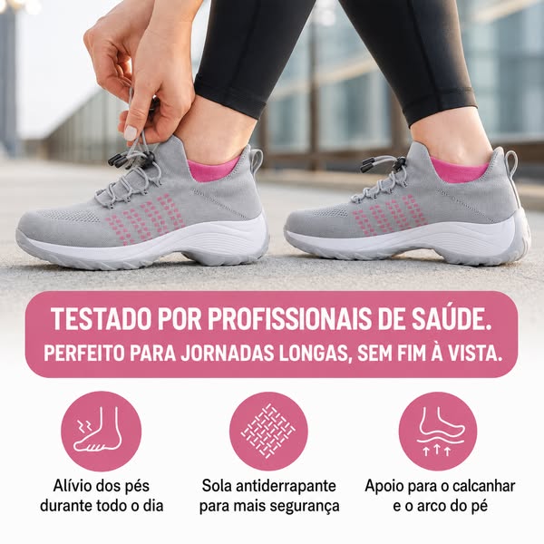 Mais de 8 horas de pé sem dores nos pés!