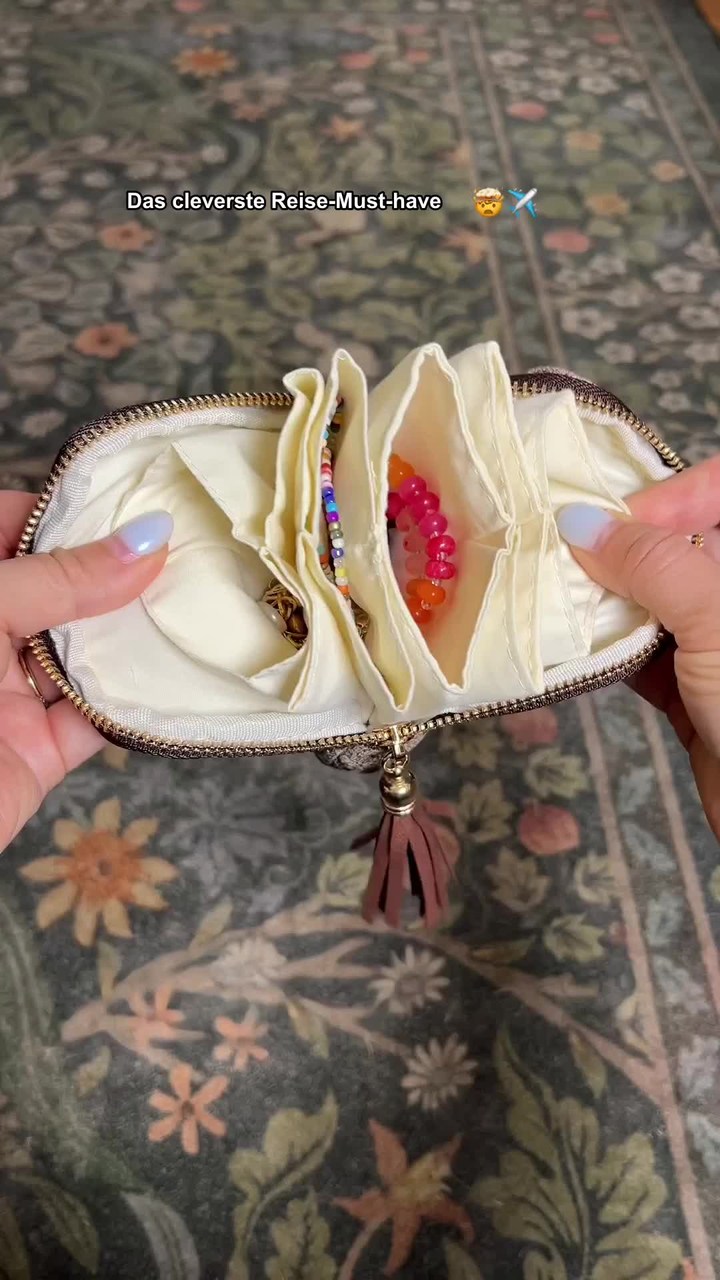Mini Schmucktasche mit Quasten-Reißverschluss