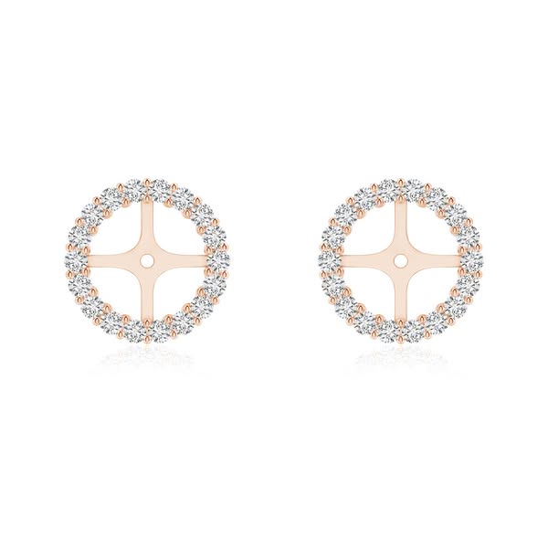 Angara 0.43 Carat Prong-Set Diamond Halo Earring Jackets in 14K Rose Gold