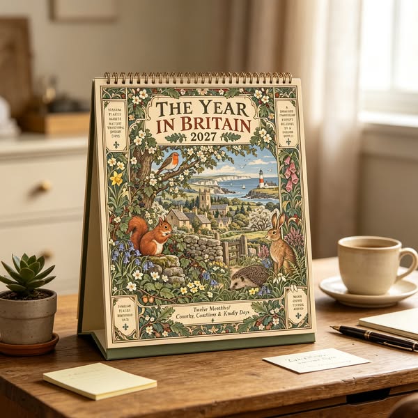 A Year in Britain 2027 – Vintage Storybook Wall Calendar - Buy 1