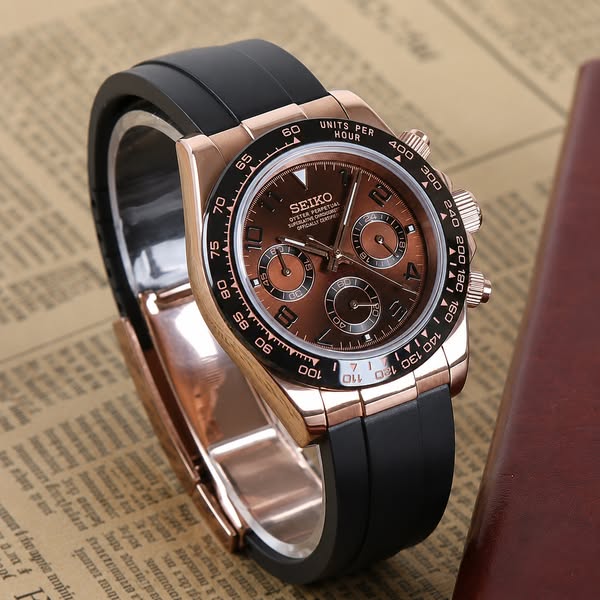 Custom Seiko Chocolate Racing Chronograph Mod Watch