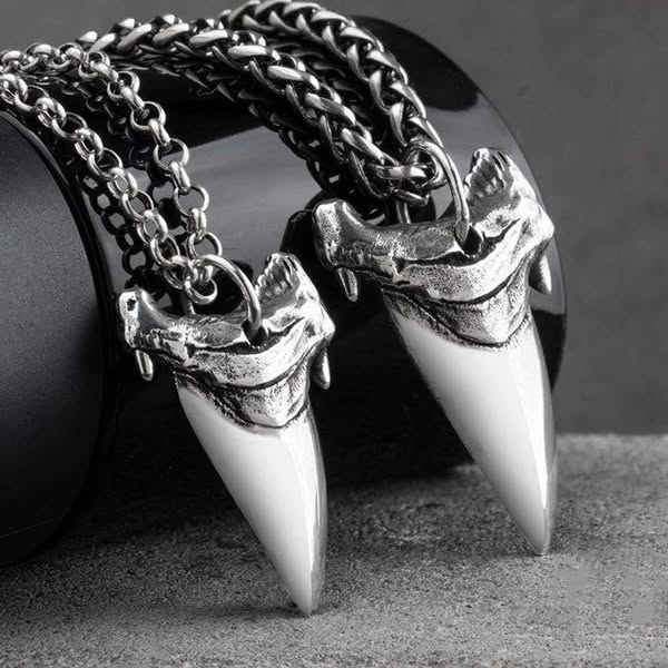 Shark Teeth Sterling Silver Animal Pendant