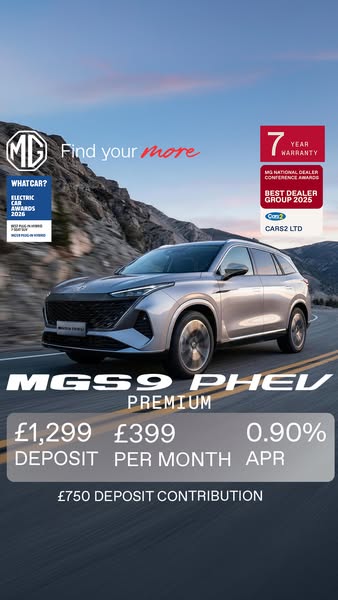 PCP: MGS9 Plug-in Hybrid £399 Per Month | Cars2 Yorkshire