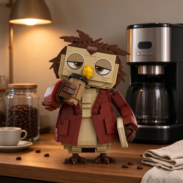 Even Owls Need Coffee to Survive!