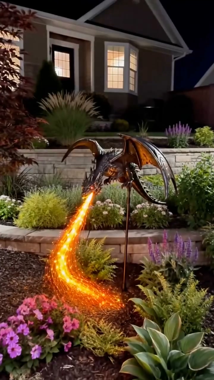 Neu eingetroffen & kostenloser Versand Solar-Drache – Feuer-Gartenleuchte
