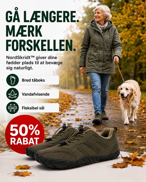 Vandafvisende barfodssko
