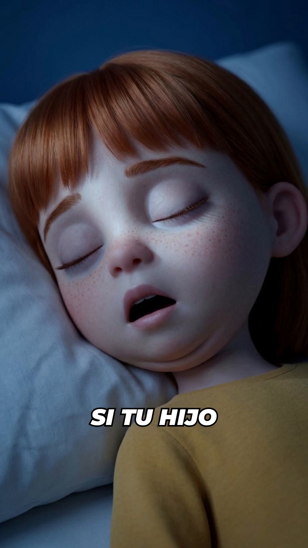 Su cara se decide mientras duerme.