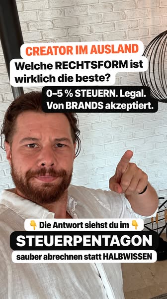 0–5 % Steuern als Creator – legal