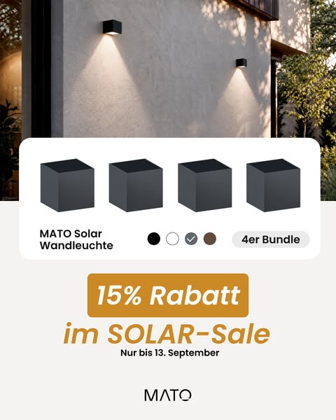 15% auf alle Solar-Leuchten