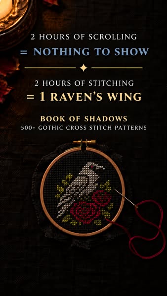 Start Your Ritual Tonight — 500+ Gothic Cross Stitch Patterns.