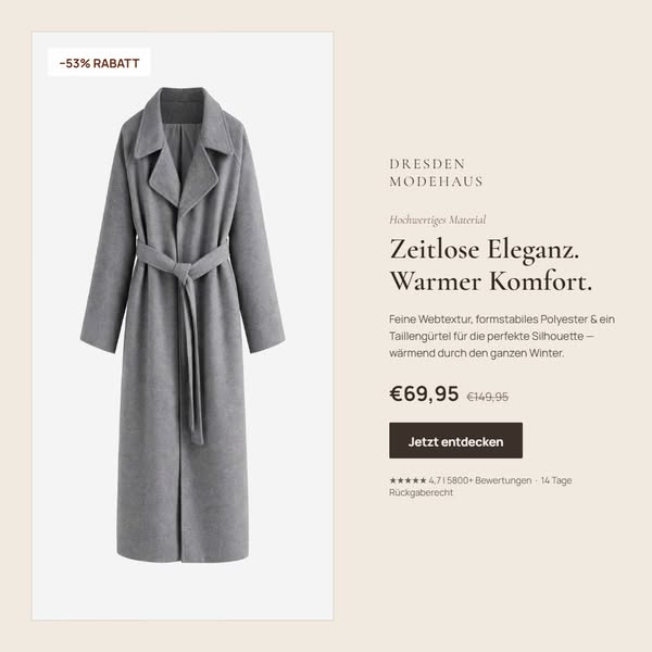 Wickelmantel – 53% Rabatt