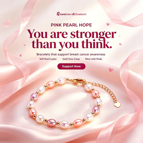 Support Breast Cancer Awareness | Hope Pearl Bracelet