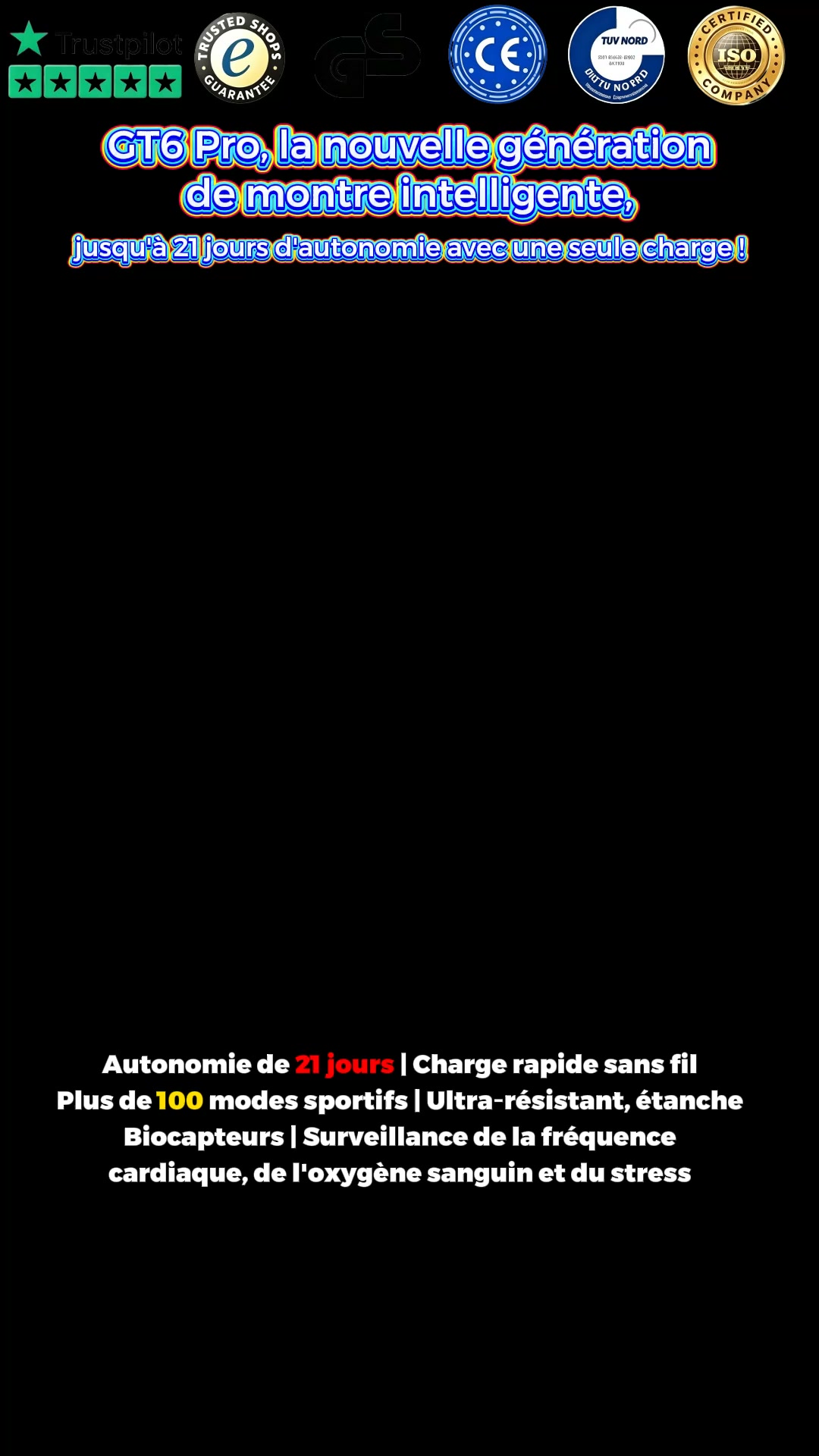 Jusqu'à 87% OFF! Montre Connectée GT6 PRO (Pack de 2 pour seulement 52 €)