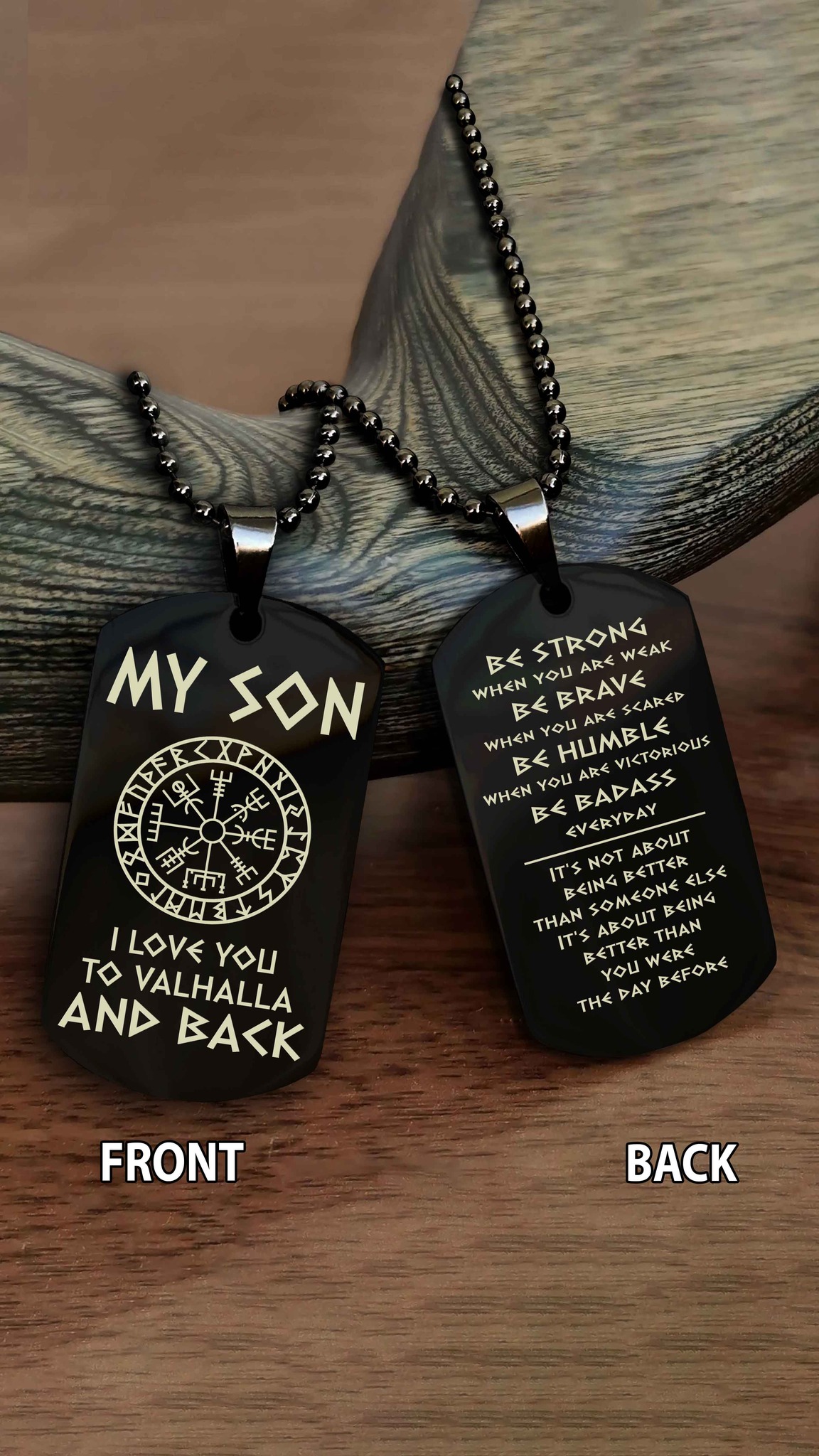 Viking dog tag - Dad to Son