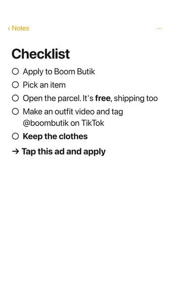 Get free clothes from Boom Butik