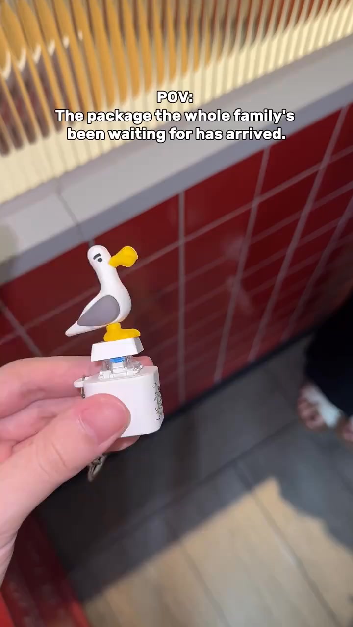 Seagull MINE! Button Keychain-Real Sound & LED Light, Funny Interactive Gift for Friends & Family summerwins